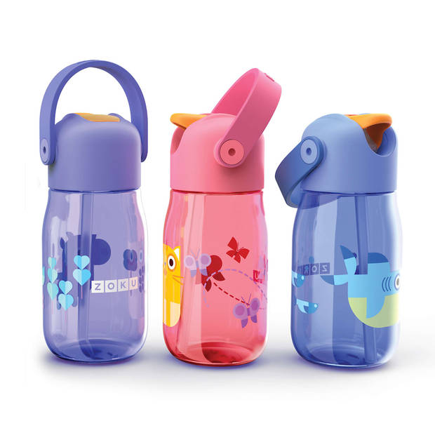 Zoku - Drinkbeker Kids Flip met Rietje 415 ml Unicorn - Kunststof - Paars