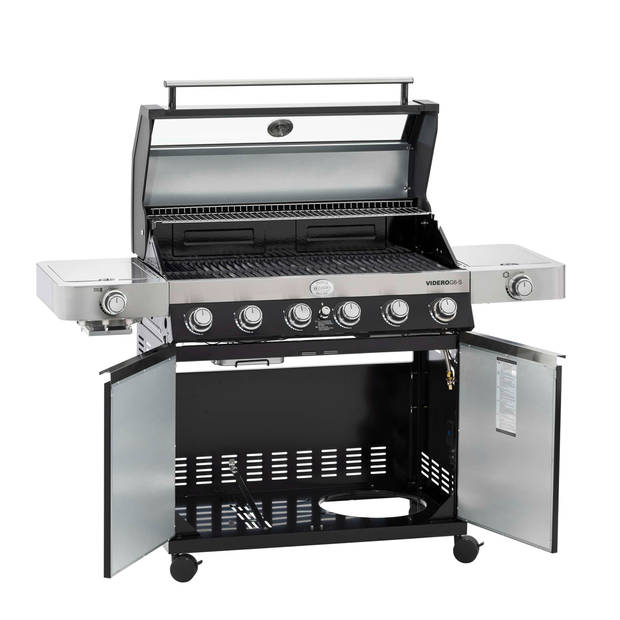 Rösle Barbecue - Barbecue Gas Videro G6-S Vario 30 mbar - Roestvast Staal - Zwart