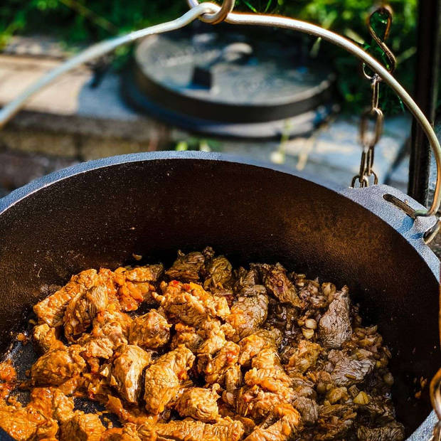 Valhal - Dutch Oven Gietijzer met Pootjes 6,1 Liter - Gietijzer - Zwart