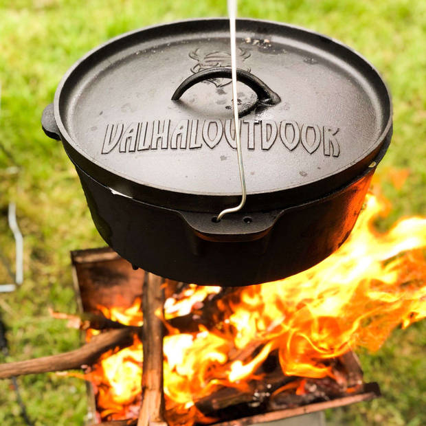 Valhal - Dutch Oven Braadpan Gietijzer Zonder Pootjes 6,1 Liter - Gietijzer - Zwart