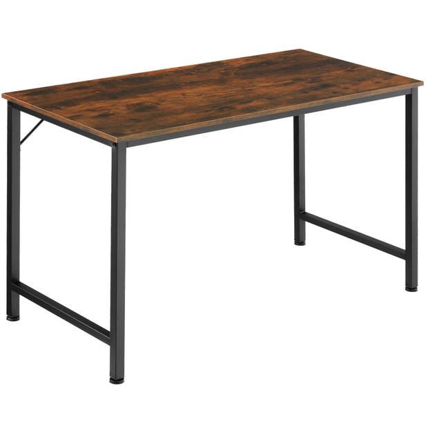 tectake - Bureau Jenkins 140 cm industrieel donkerbruin - 404463