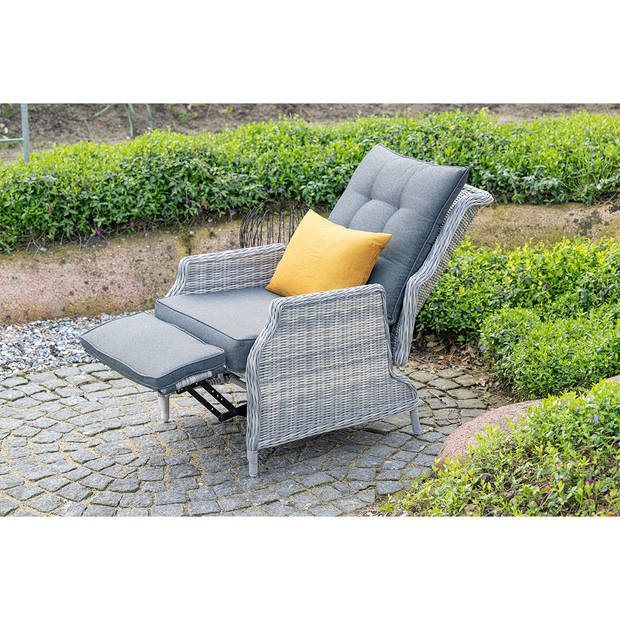 Garden Impressions Santa Rosa relax loungestoel incl. voetenbank - cloudy grey
