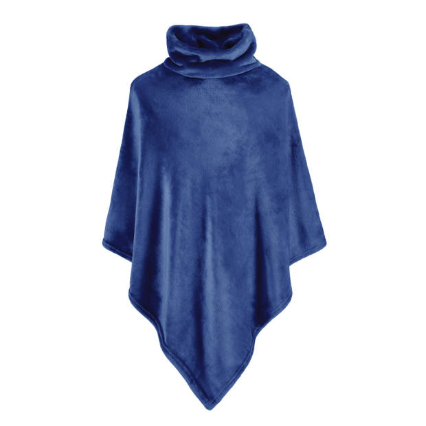 Moodit Poncho Fleece, Marine Blauw - 80 x 80 cm - Polyester