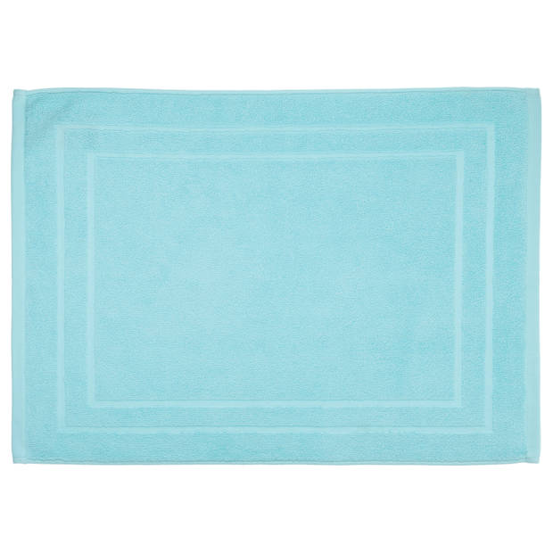 Atmosphera Badkamerkleed/badmat voor vloer - 50 x 70 cm - Aqua blauw - Badmatjes