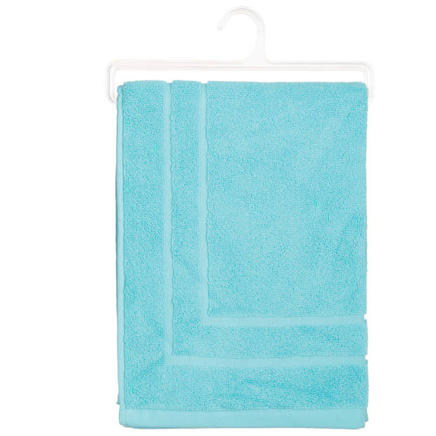 Atmosphera Badkamerkleed/badmat voor vloer - 50 x 70 cm - Aqua blauw - Badmatjes