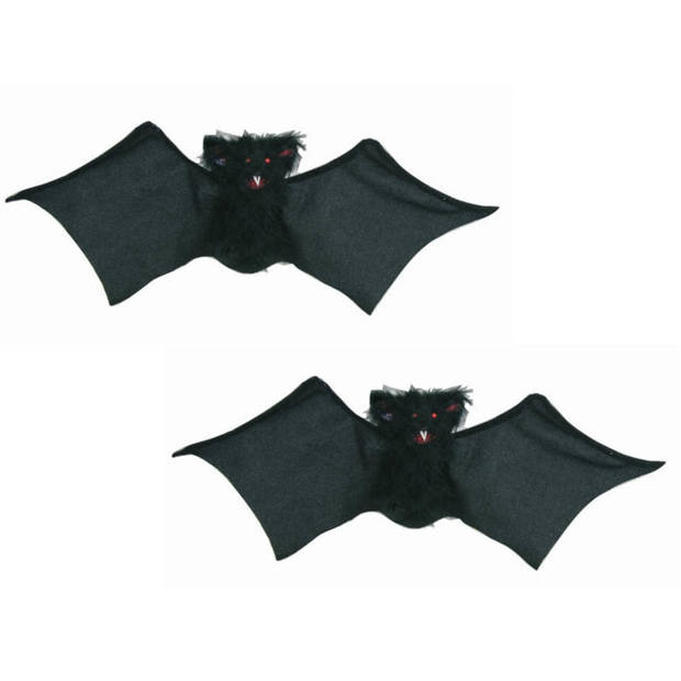 2x stuks horror decoratie vleermuis 42 cm - Feestdecoratievoorwerp