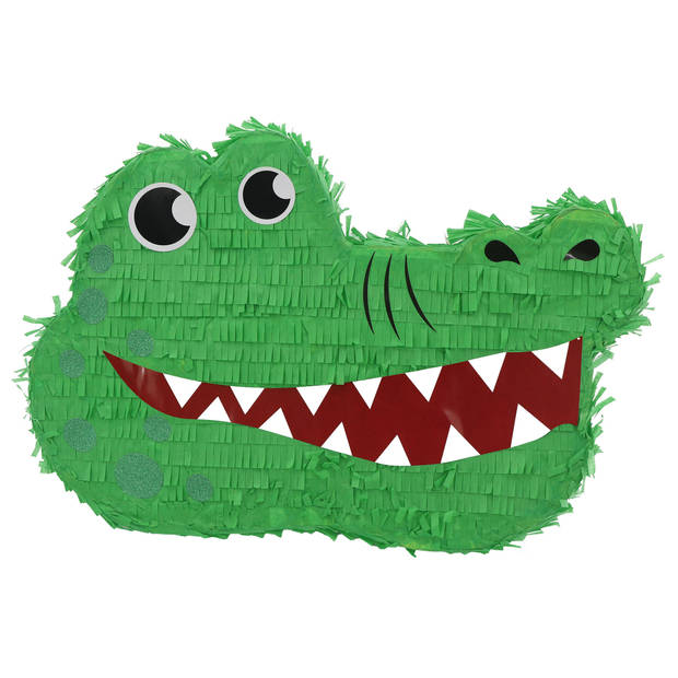 Verjaardag Pinata Krokodil van 42 cm set met stok en masker - Pinatas