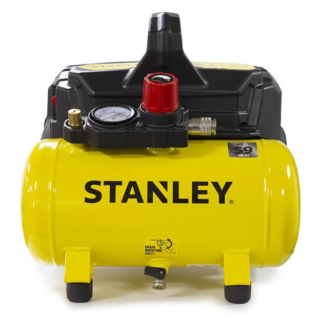 Stanley Compressor DN200/8/6 - Luchtcompressor 8Bar - Luchtpomp met Tankcapaciteit 6L - Zuigcompressor Olievrij