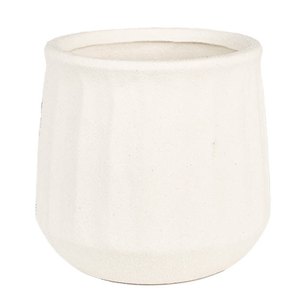 Clayre & Eef Bloempot Ø 11x11 cm Beige Keramiek Bloempot binnen Beige Bloempot binnen