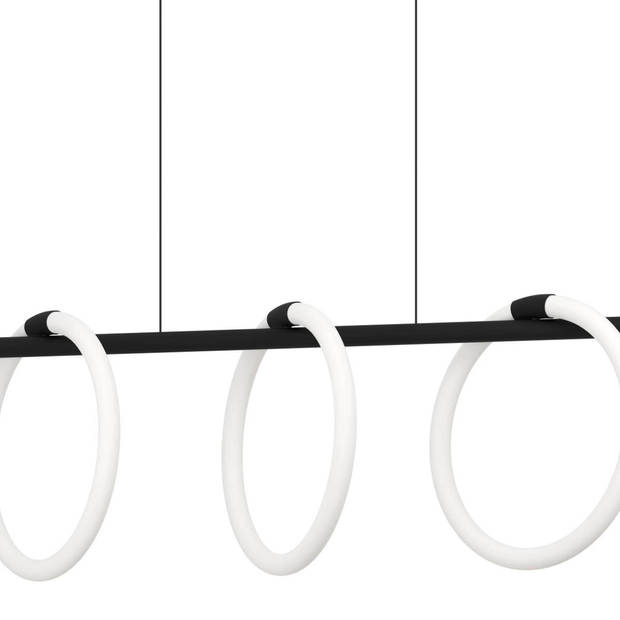 EGLO Caranacoa Hanglamp - LED - 117 cm - Zwart/Wit