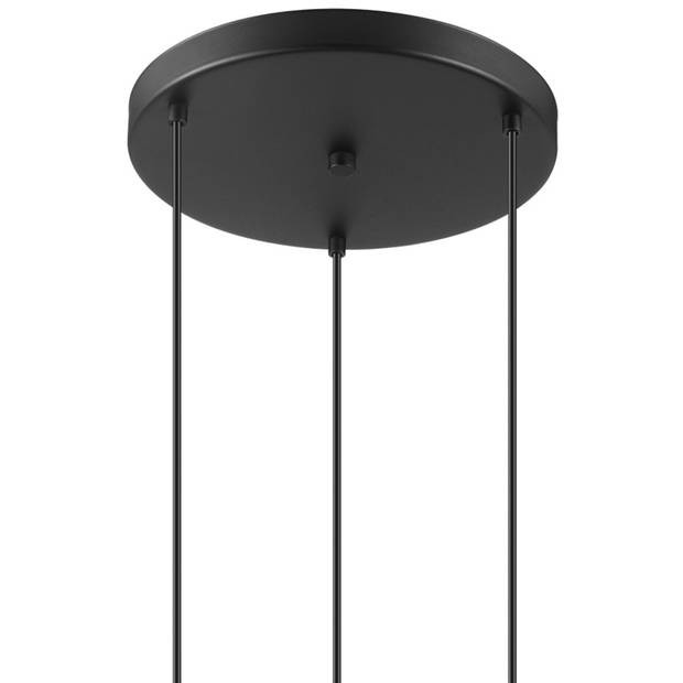 EGLO Ariscani Hanglamp - eetkamer - Ø 42,5 cm - Rookglas - 3 lichts - Zwart