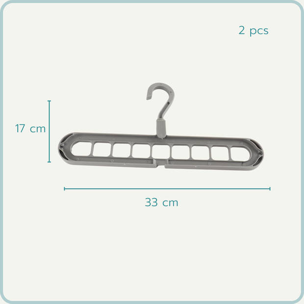 Orange85 Kledingkast Organizer Opbergsysteem - Kledinghanger - Ruimtebesparend - 9 hangers - 2 stuks