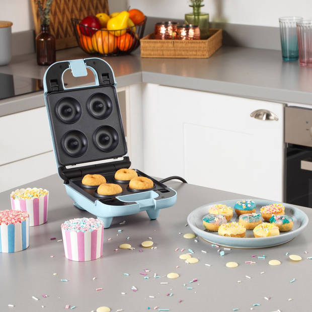Petra 3in1 Retro Wafelijzer - Donut- en cakepop maker - Blauw