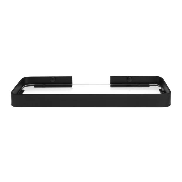 QUVIO Badkamer plank - 35 cm - Metaal en Glas - Zwart