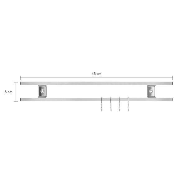 Krumble Messenstrip magneet met haken - RVS