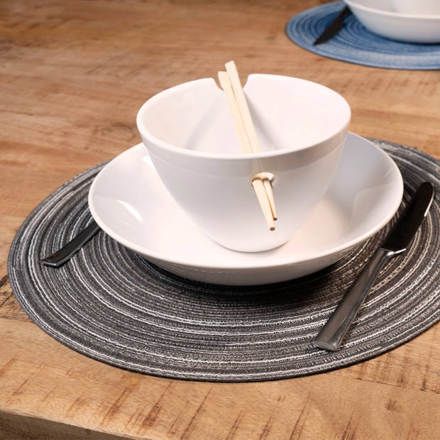 Krumble Placemat rond - Zilver/grijs