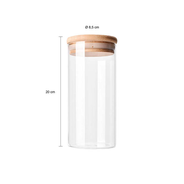 Krumble Voorraadpotten glas - 1000 ml per pot - Set van 3
