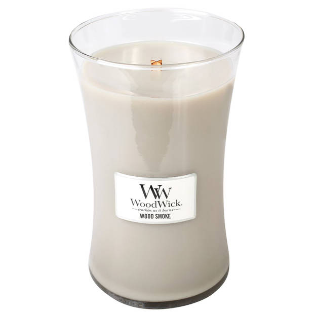 WoodWick - Large Hourglass geurkaars - Wood Smoke - Tot 130 branduren