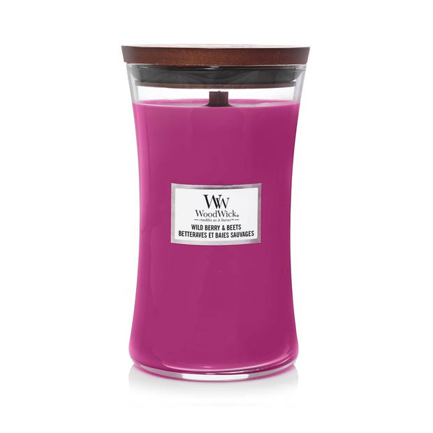 WoodWick Geurkaars Large Wild Berry & Beets - 18 cm / ø 10 cm