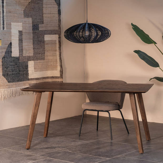 Giga Meubel - Eettafel Donkerbruin - Mangohout - 150cm - Tafel Oslo