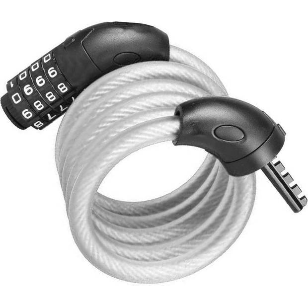 bicycle lock, scooter or motorcycle cable lock 4-position combination lock 8 mm x 150 cm