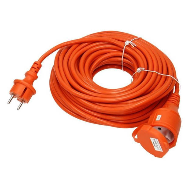 Verlengsnoer - 10 meter - 1.5mm² - IP44 Spatwaterdicht - Verlengsnoer 10 meter oranje