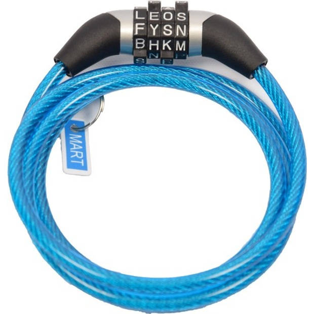 Bicycle lock / spiral lock with password 1200 x 6 mm Blue