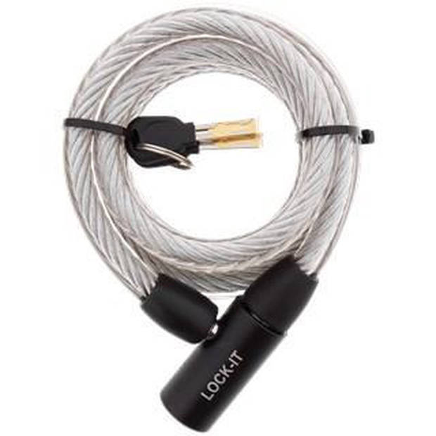 Kabelslot met 12 mm dik inclusief 2 sleutels /Grijs