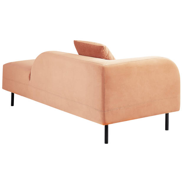 Beliani LE CRAU - Chaise longue-Roze-Fluweel