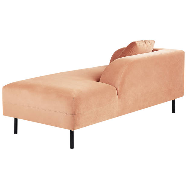 Beliani LE CRAU - Chaise longue-Roze-Fluweel