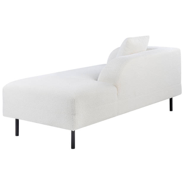 Beliani LE CRAU - Chaise longue-Wit-Bouclé