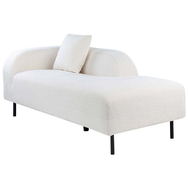 Beliani LE CRAU - Chaise longue-Wit-Bouclé