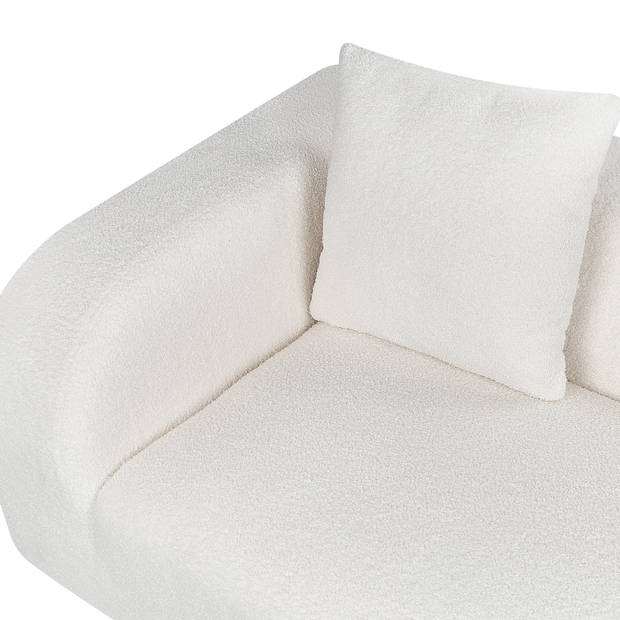 Beliani LE CRAU - Chaise longue-Wit-Bouclé