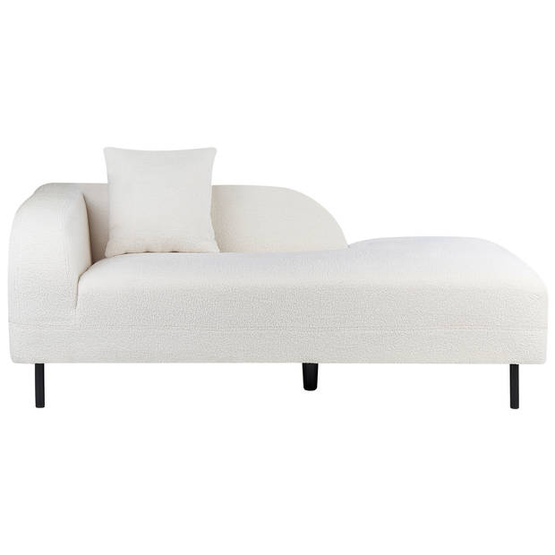 Beliani LE CRAU - Chaise longue-Wit-Bouclé