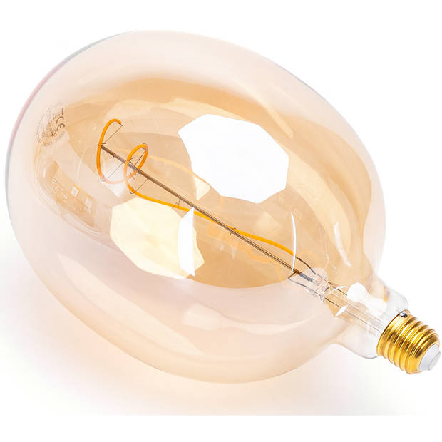 LED Lamp - Aigi Glow T175 - E27 Fitting - 4W - Warm Wit 1800K - Amber