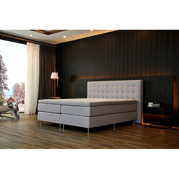 Larson - Boxspring Oslo - Lichtgrijs - 180x200