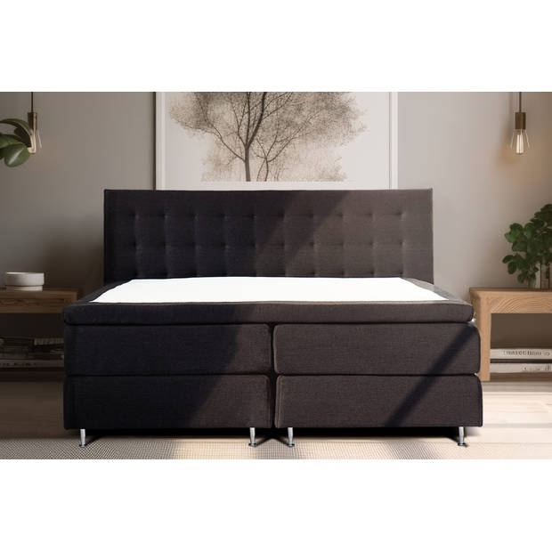 Larson - Boxspring Oslo - Donkergrijs - 160x220