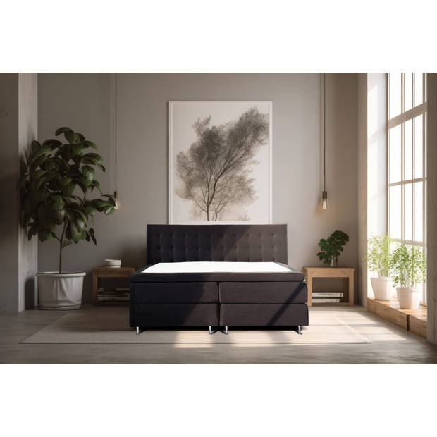 Larson - Boxspring Oslo - Donkergrijs - 160x210