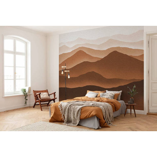 Fotobehang - Macchiato Mountains 300x250cm - Vliesbehang