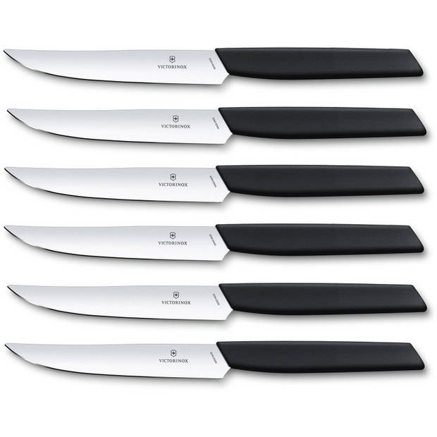 Swiss Modern steakmessen - 6-delig - 12cm - zwart