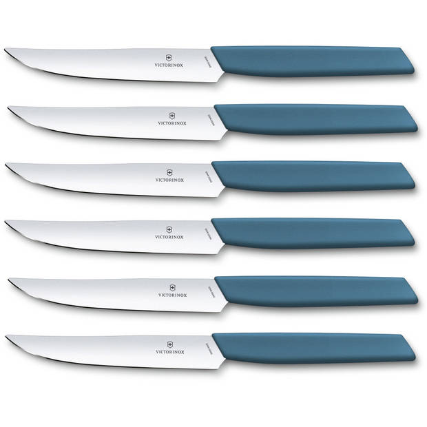 Swiss Modern steakmessen - 6-delig - 12cm - blauw