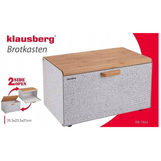 Klausberg 7466 - dubbele broodtrommel - marmer