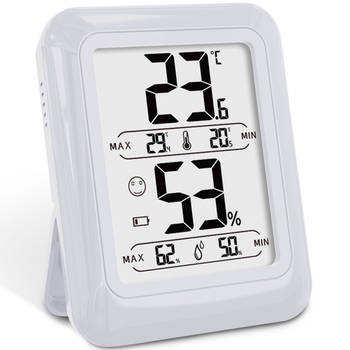 Strex Digitale Thermo Hygrometer Wit - Digitale Thermo Meter Binnen - Hygro Meter Binnen - Weerstation Met