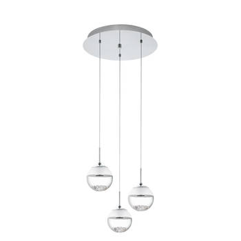 EGLO Montefio 1 - Hanglamp  - LED - Chroom - Glas, Kristal - Wit