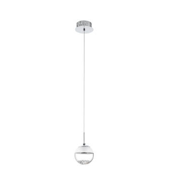 EGLO Montefio 1 - Hanglamp - 1 Lichts - Chroom - Glas, Kristal - Wit