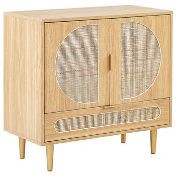 Beliani POTOSI - Sideboard-Lichte houtkleur-Rotan