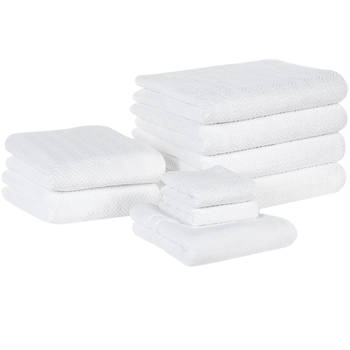 Blokker Beliani MITIARO - Handdoek-Wit-Katoen aanbieding