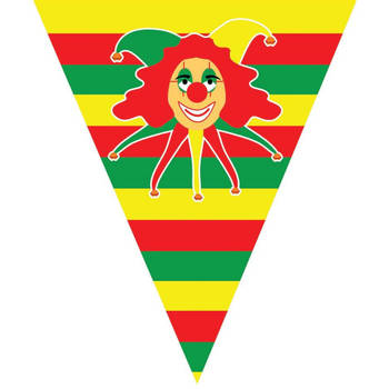 3x stuks carnaval thema vlaggenlijn slingers met clowntje - Vlaggenlijnen
