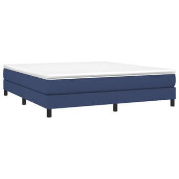 vidaXL Boxspring met matras stof blauw 180x200 cm