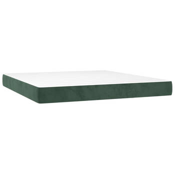 The Living Store Pocketveringmatras - Fluweel - 160x200x20 cm - Middelharde ondersteuning